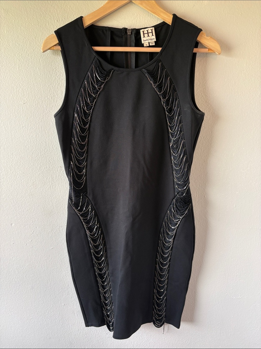 Haute Hippie Chain & Fringe Embellished Dress